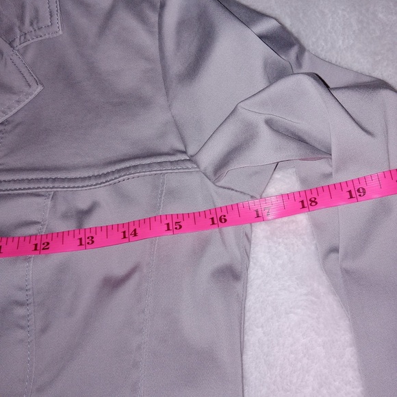 NWT White House Black Market Casual Short Chrome Color Trench Jacket Size 00 - Picture 14 of 16